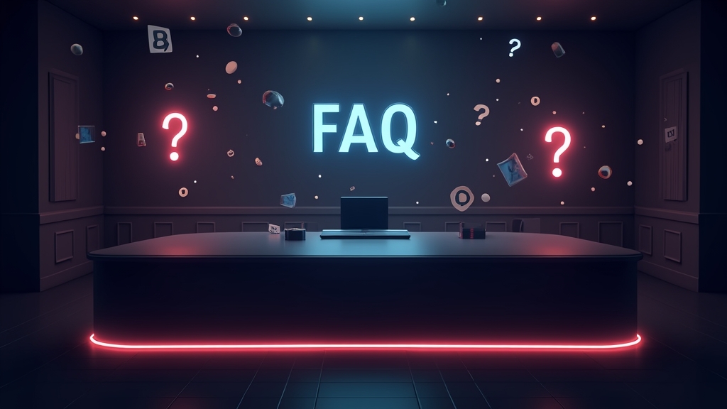 Ein Casino-Hilfeschalter mit Login- und Registrierungsfragen in dunkler Atmosphäre